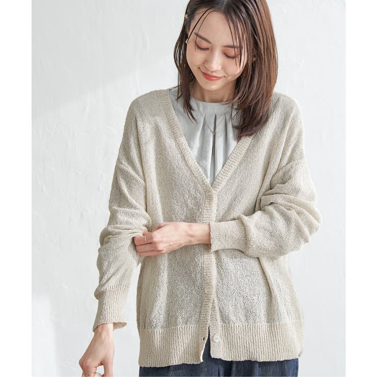 ブークレーＶネックカーディガン | ikka  | 詳細画像1 