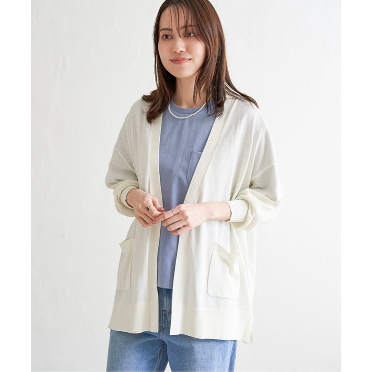 洗えるさらっとVネックカーディガン | ikka  | 詳細画像7 