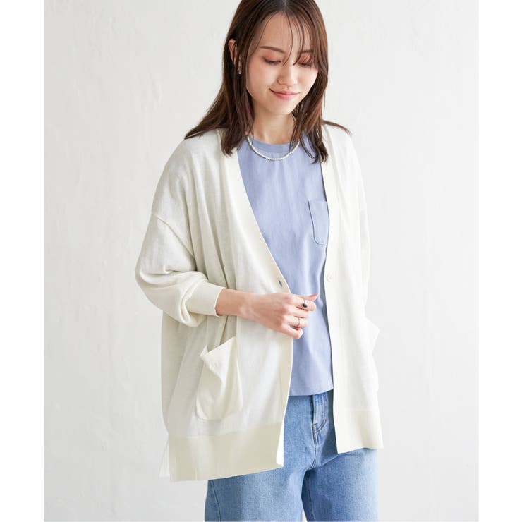 洗えるさらっとVネックカーディガン | ikka  | 詳細画像8 