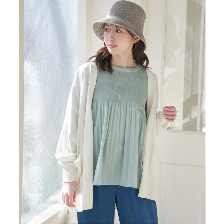 洗えるさらっとVネックカーディガン | ikka  | 詳細画像2 