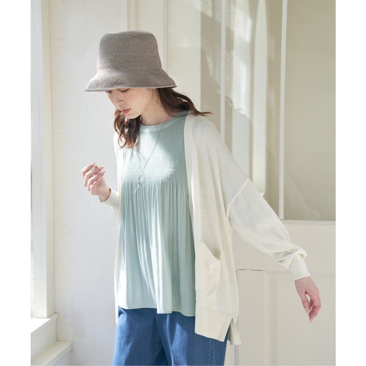 洗えるさらっとVネックカーディガン | ikka  | 詳細画像3 