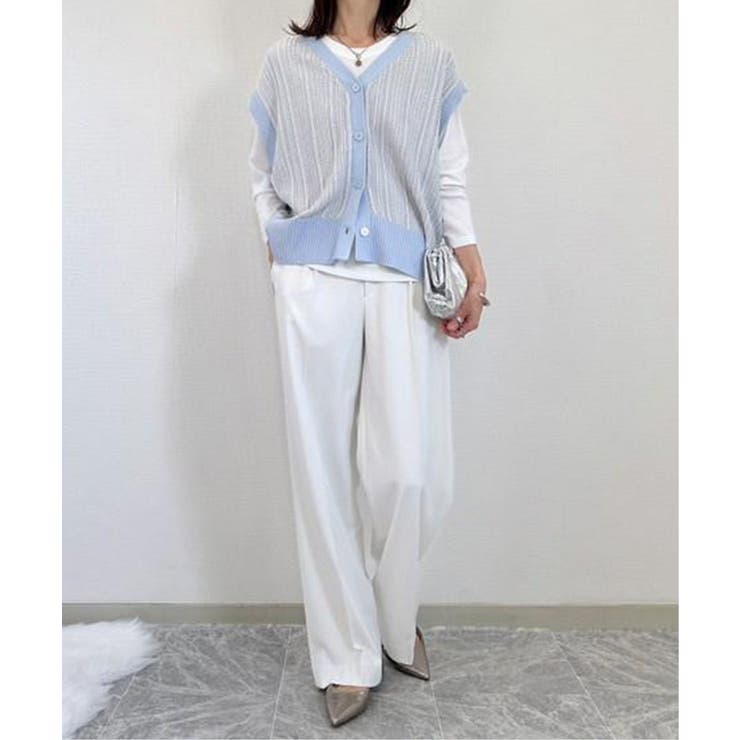 サイドボタンニットベストアンサンブル | ikka  | 詳細画像7 