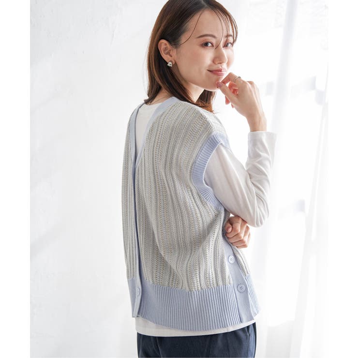 サイドボタンニットベストアンサンブル | ikka  | 詳細画像9 