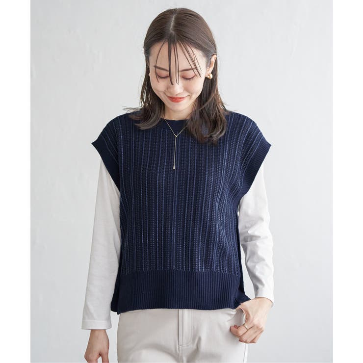 サイドボタンニットベストアンサンブル | ikka  | 詳細画像14 