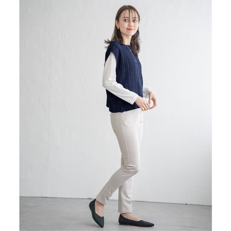 サイドボタンニットベストアンサンブル | ikka  | 詳細画像15 