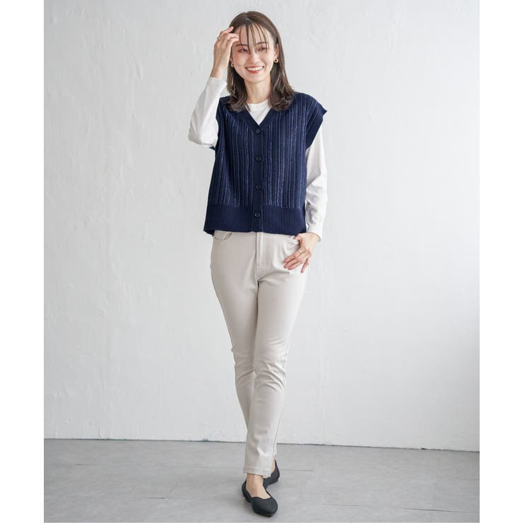 サイドボタンニットベストアンサンブル | ikka  | 詳細画像17 