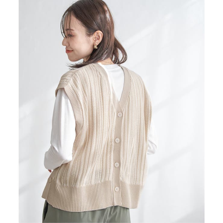 サイドボタンニットベストアンサンブル | ikka  | 詳細画像19 