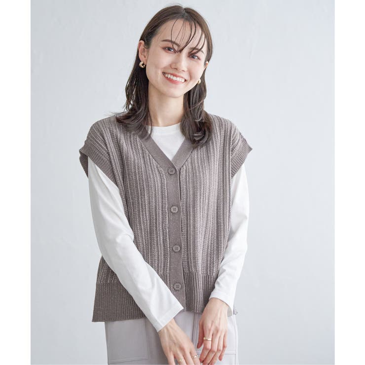 サイドボタンニットベストアンサンブル | ikka  | 詳細画像22 