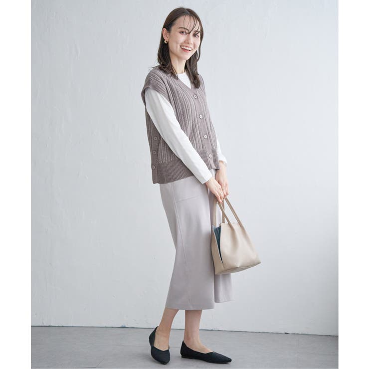 サイドボタンニットベストアンサンブル | ikka  | 詳細画像23 