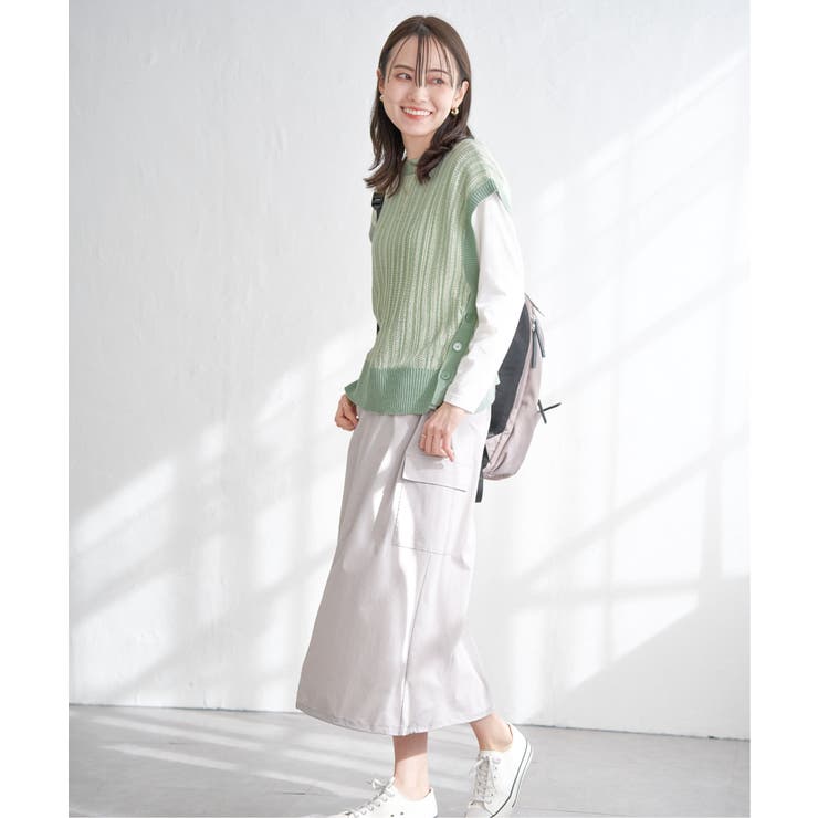 サイドボタンニットベストアンサンブル | ikka  | 詳細画像26 