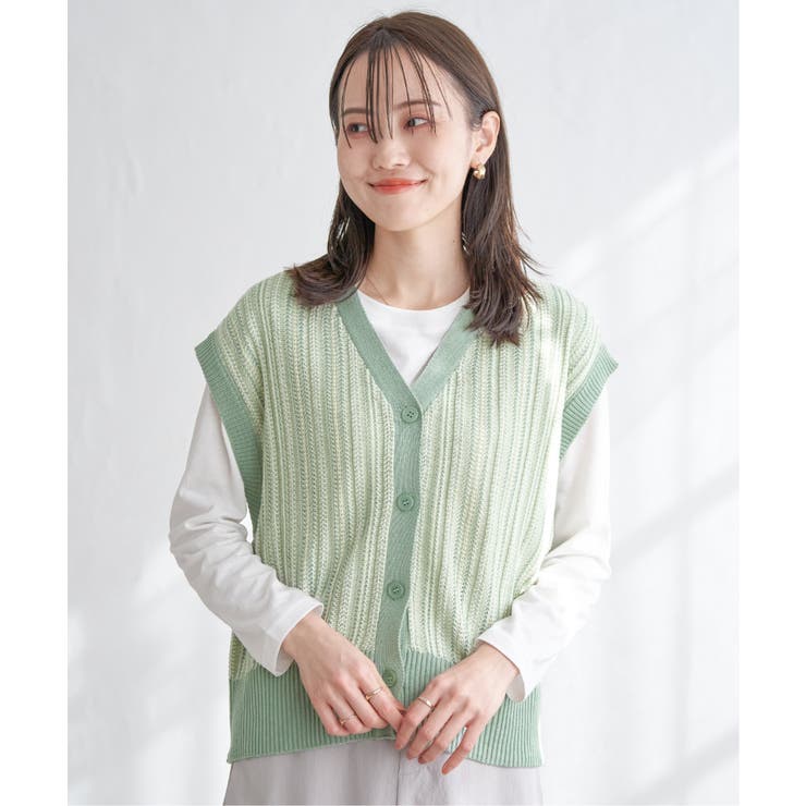 サイドボタンニットベストアンサンブル | ikka  | 詳細画像27 