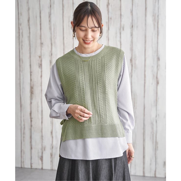 【2点セット】ニットベストブラウスセット | ikka  | 詳細画像7 