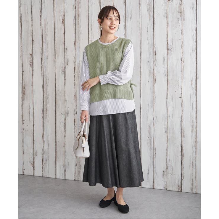 【2点セット】ニットベストブラウスセット | ikka  | 詳細画像9 