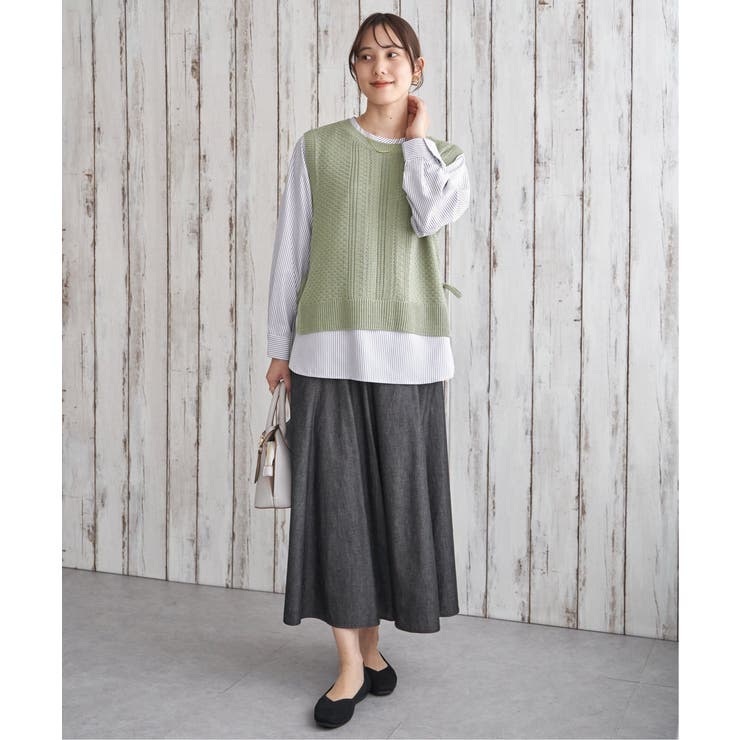 【2点セット】ニットベストブラウスセット | ikka  | 詳細画像10 