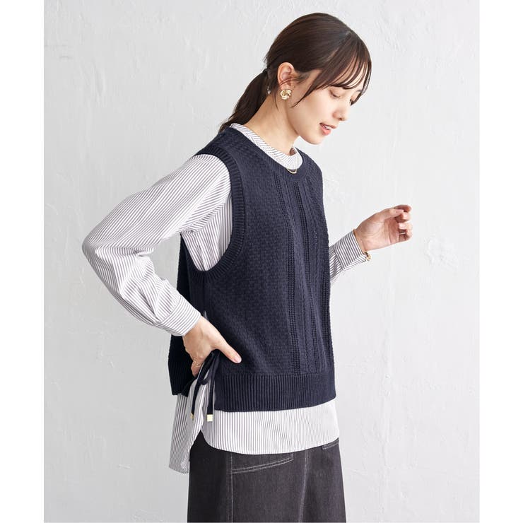 【2点セット】ニットベストブラウスセット | ikka  | 詳細画像13 