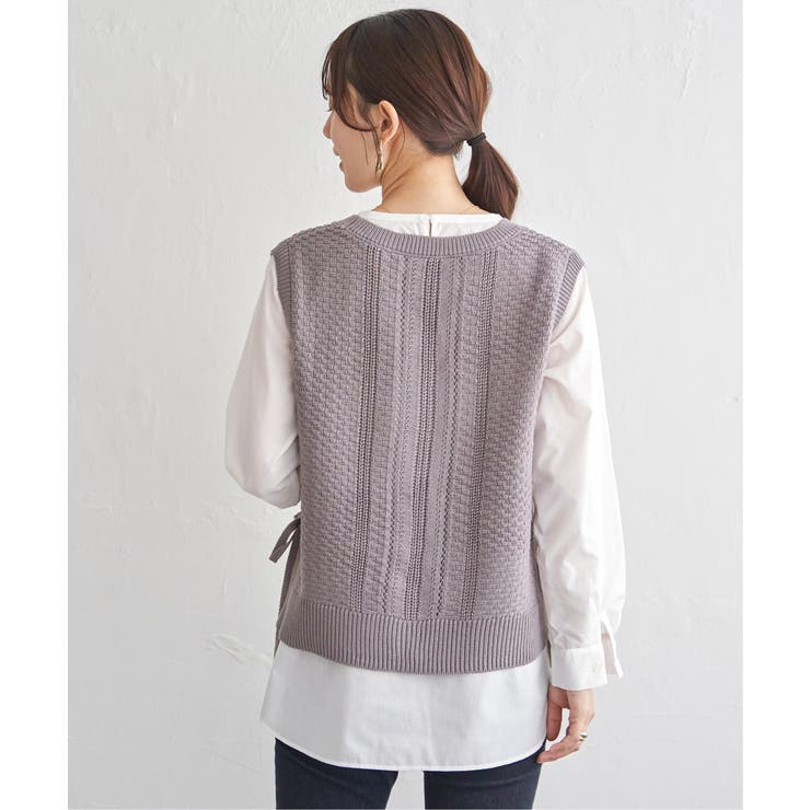 【2点セット】ニットベストブラウスセット | ikka  | 詳細画像18 