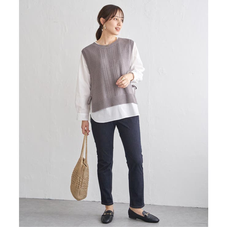 【2点セット】ニットベストブラウスセット | ikka  | 詳細画像21 