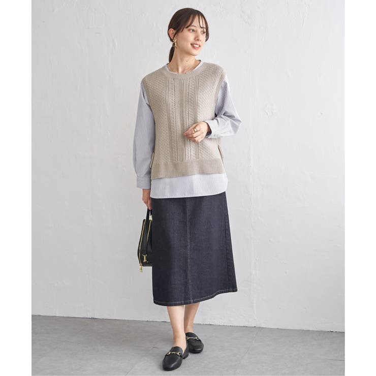 【2点セット】ニットベストブラウスセット | ikka  | 詳細画像4 