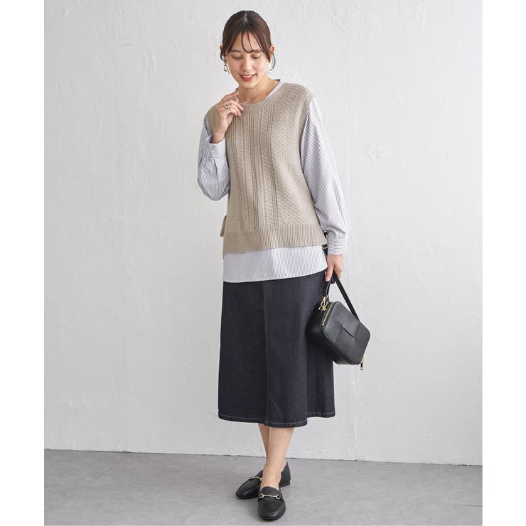 【2点セット】ニットベストブラウスセット | ikka  | 詳細画像5 