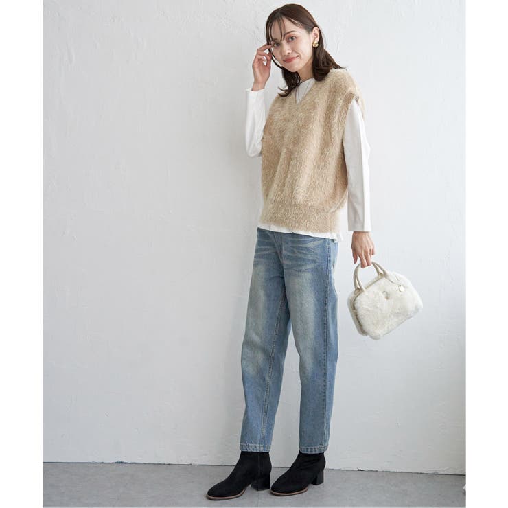 フェザーVネックベスト | ikka  | 詳細画像3 