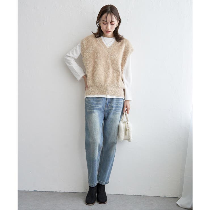 フェザーVネックベスト | ikka  | 詳細画像4 