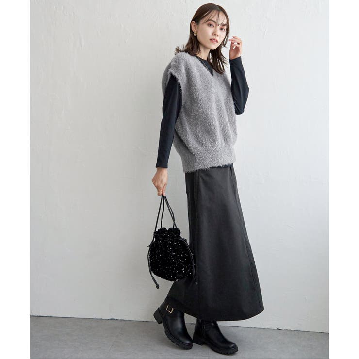 フェザーVネックベスト | ikka  | 詳細画像6 