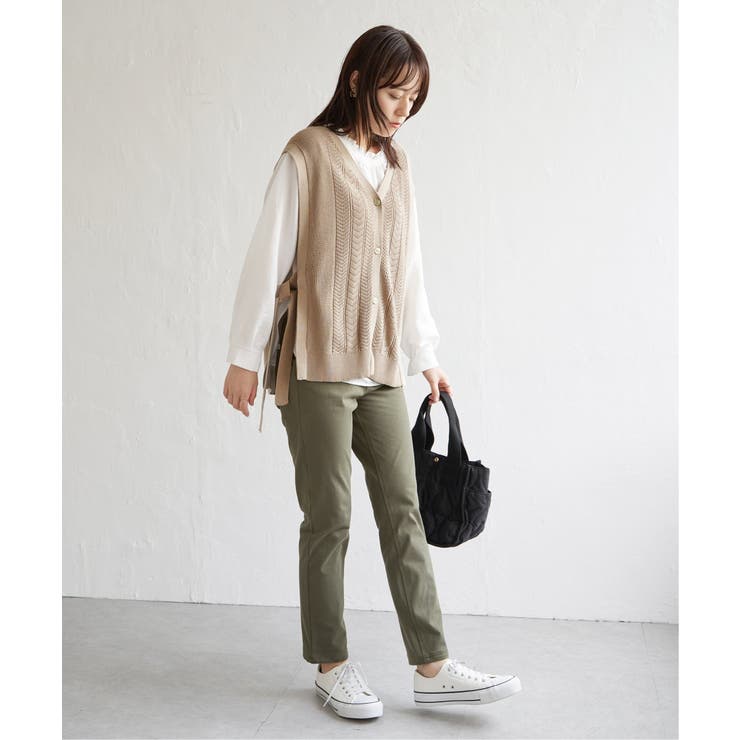 綿混サイドリボンニットベスト | ikka  | 詳細画像9 