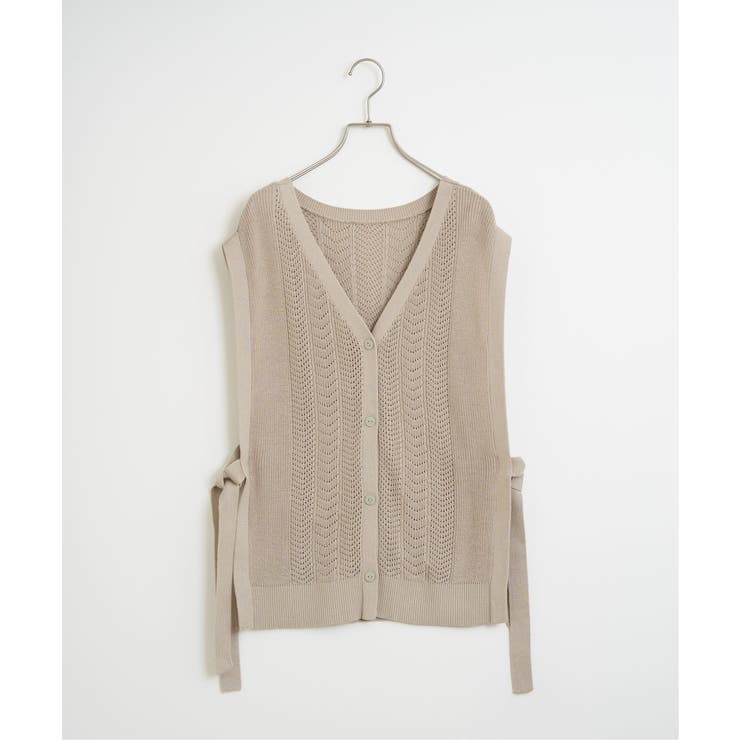 綿混サイドリボンニットベスト | ikka  | 詳細画像20 