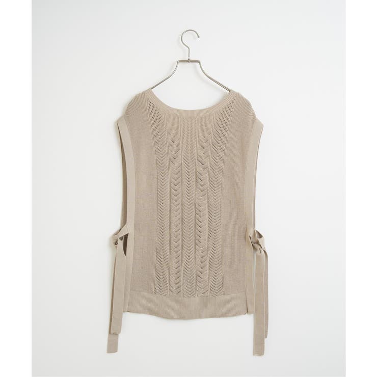 綿混サイドリボンニットベスト | ikka  | 詳細画像21 