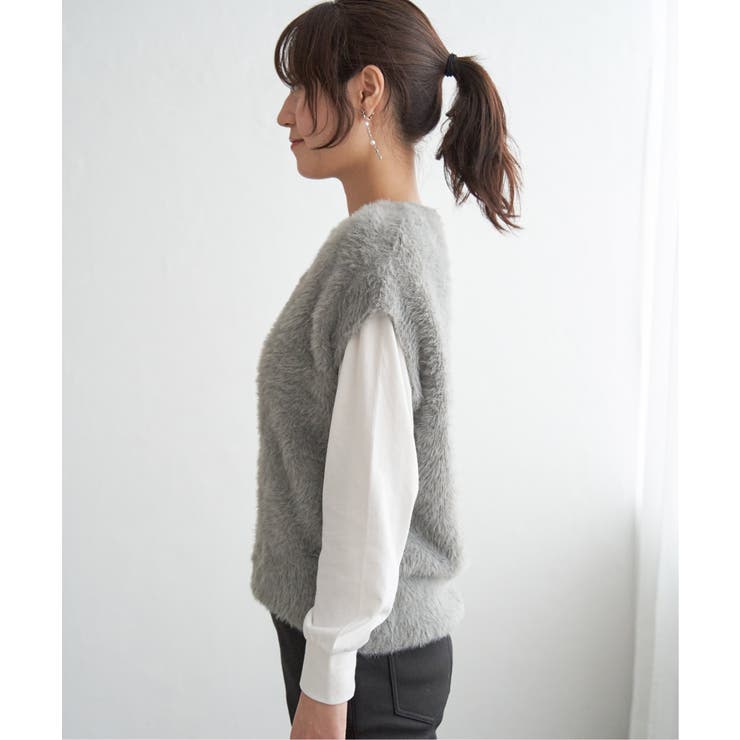 フェザーＶネックベスト | ikka  | 詳細画像8 