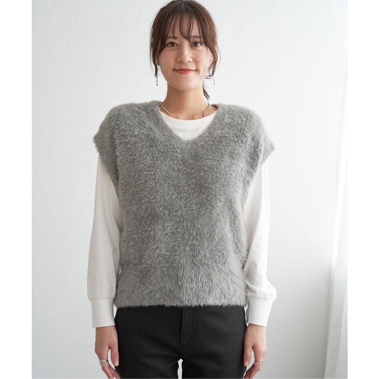 フェザーＶネックベスト | ikka  | 詳細画像10 