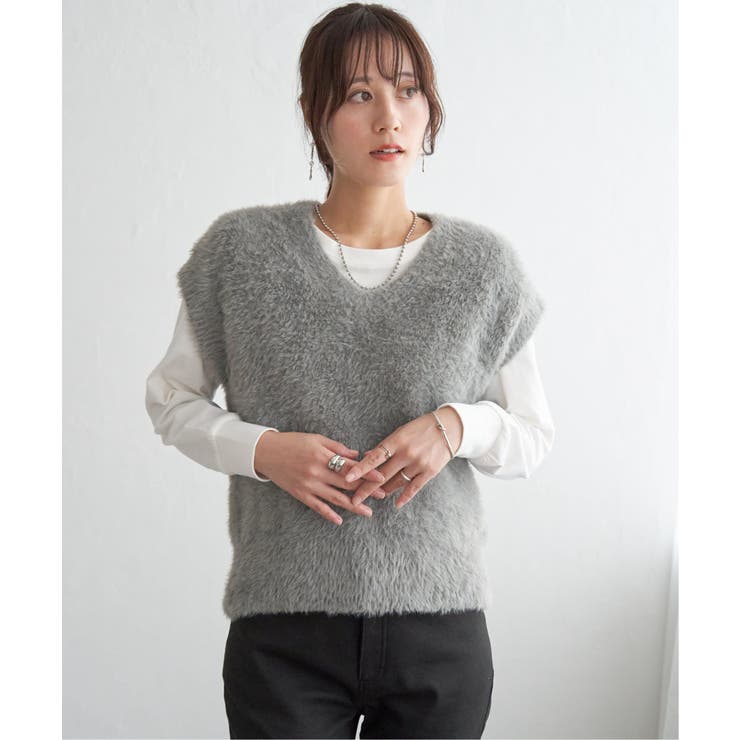 フェザーＶネックベスト | ikka  | 詳細画像2 