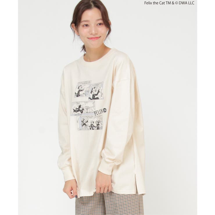 【WEB限定】『FELIX THE CAT 』 RIB付き長袖TシャツＣＦＷ | ikka  | 詳細画像1 