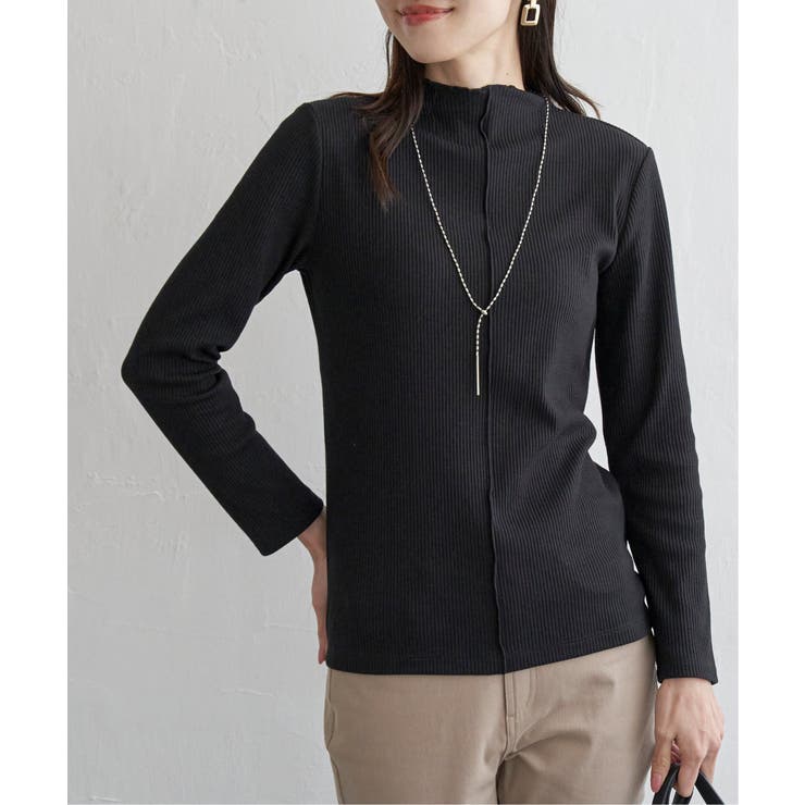 ブラック | 前後2WAY三角テレコプルオーバー | ikka 