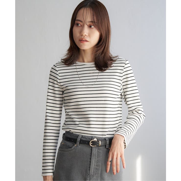 安心発送】 SUKALA】カップ付きオープンネックニットTee(Lサイズ