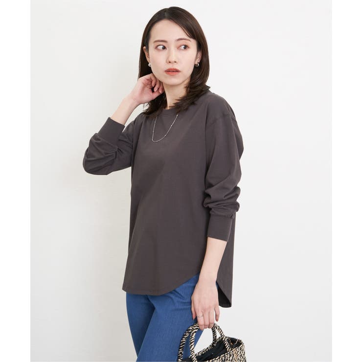 コットンUSA裾ラウンドロンT | ikka  | 詳細画像9 