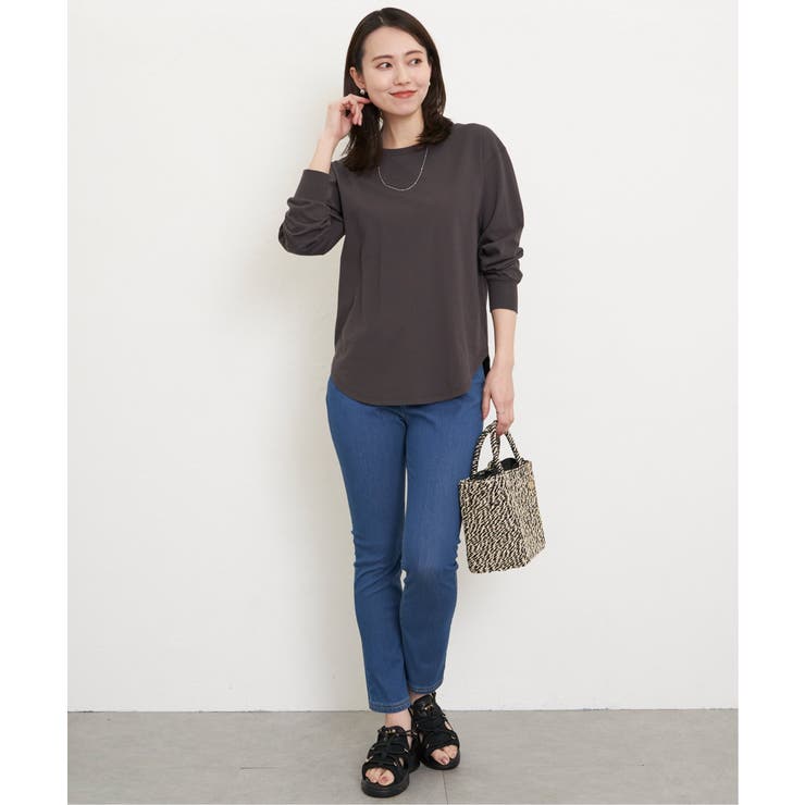 コットンUSA裾ラウンドロンT | ikka  | 詳細画像12 