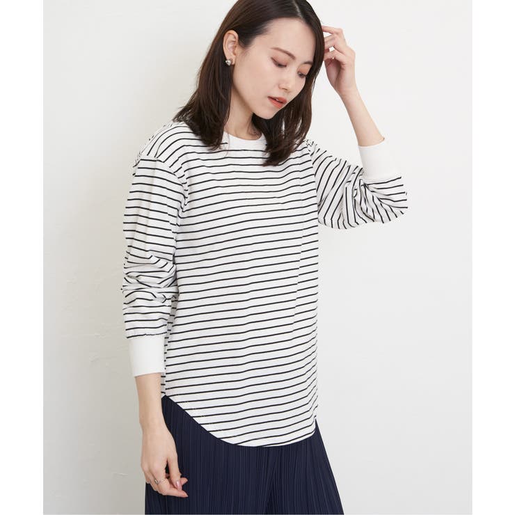 コットンUSA裾ラウンドロンT | ikka  | 詳細画像22 