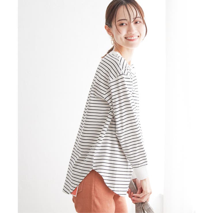 コットンUSA裾ラウンドロンT | ikka  | 詳細画像25 