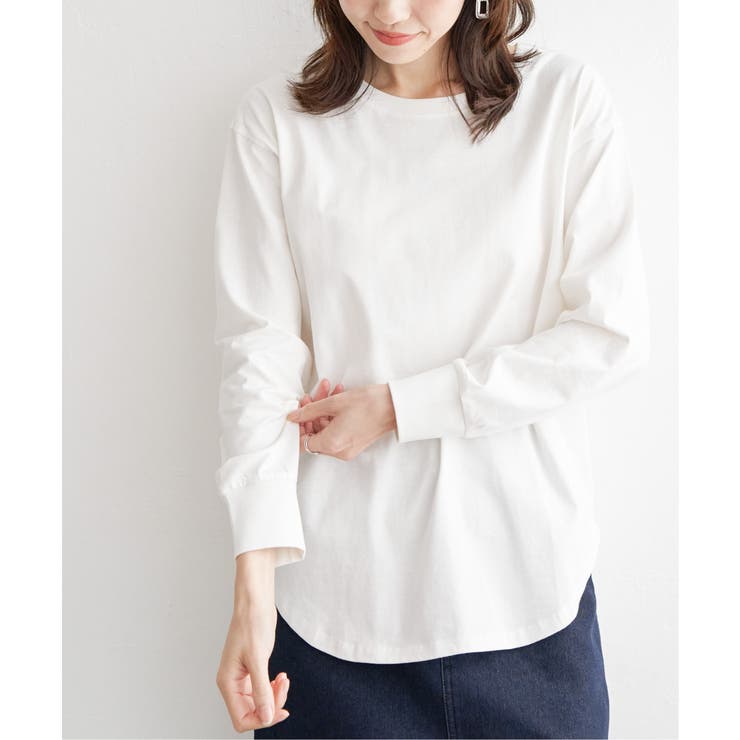 コットンUSA裾ラウンドロンT | ikka  | 詳細画像4 