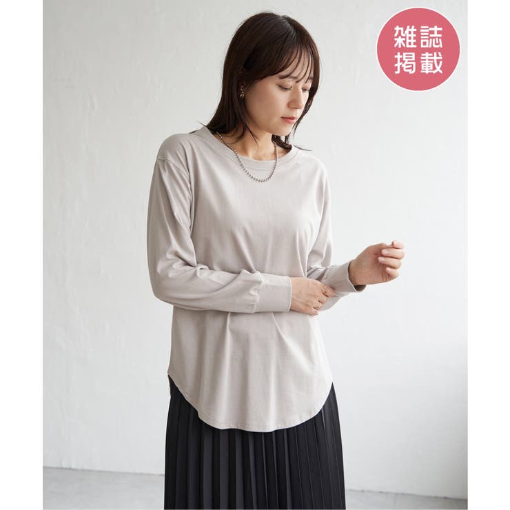 グレージュ | 【雑誌InRed12月号掲載】コットンUSA裾ラウンドロンT | ikka 