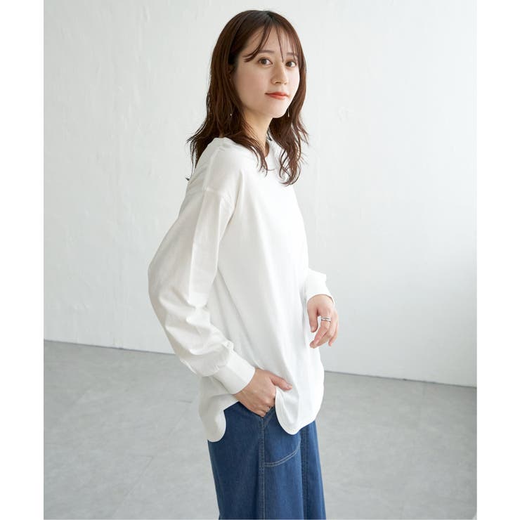 コットンUVケア裾ラウンドロンT | ikka  | 詳細画像7 