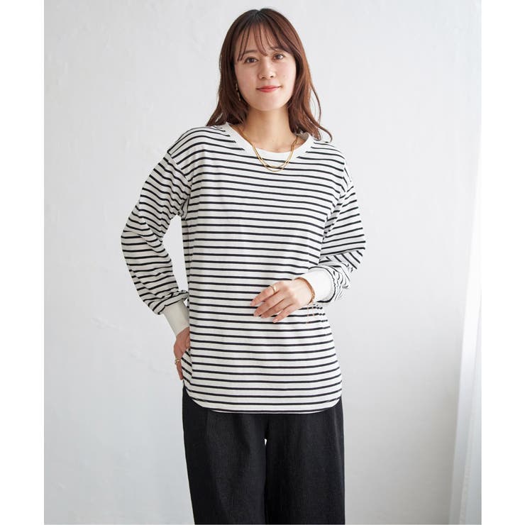 コットンUVケア裾ラウンドロンT | ikka  | 詳細画像21 