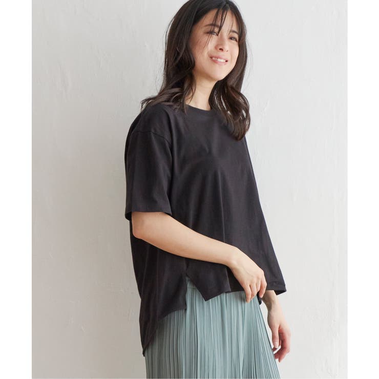 ブラック | コットンUSA半袖Tシャツ | ikka 