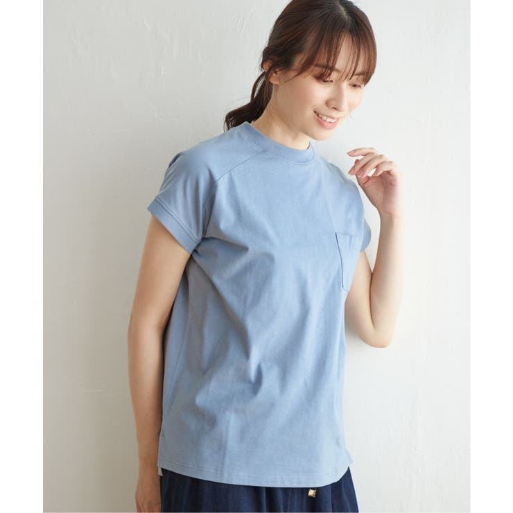 ブルー | コットンUSAフレンチTシャツ | ikka 