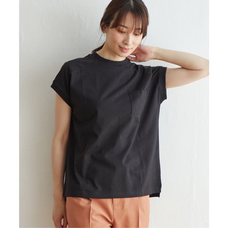 ブラック | コットンUSAフレンチTシャツ | ikka 