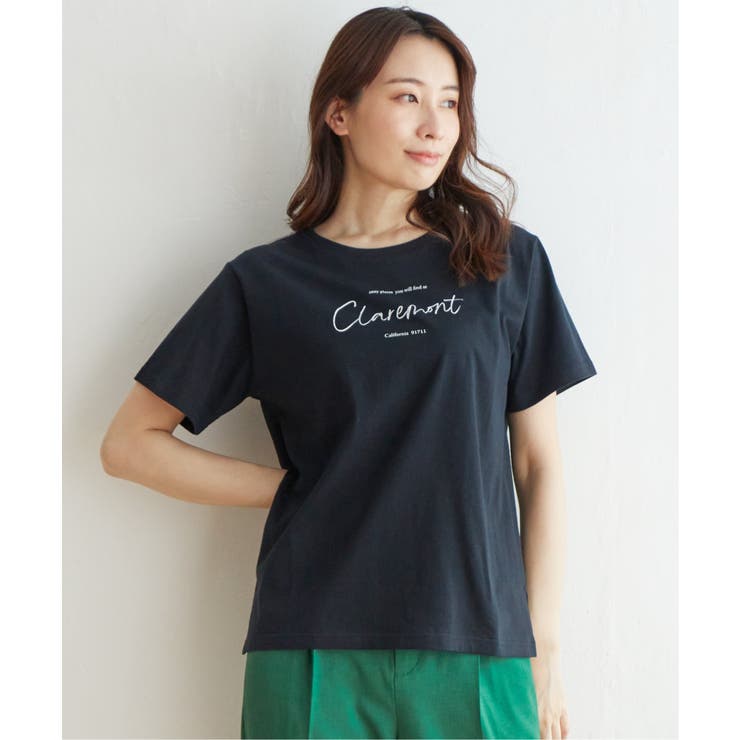 ブラック | ロゴフォトプリントTシャツ | ikka 