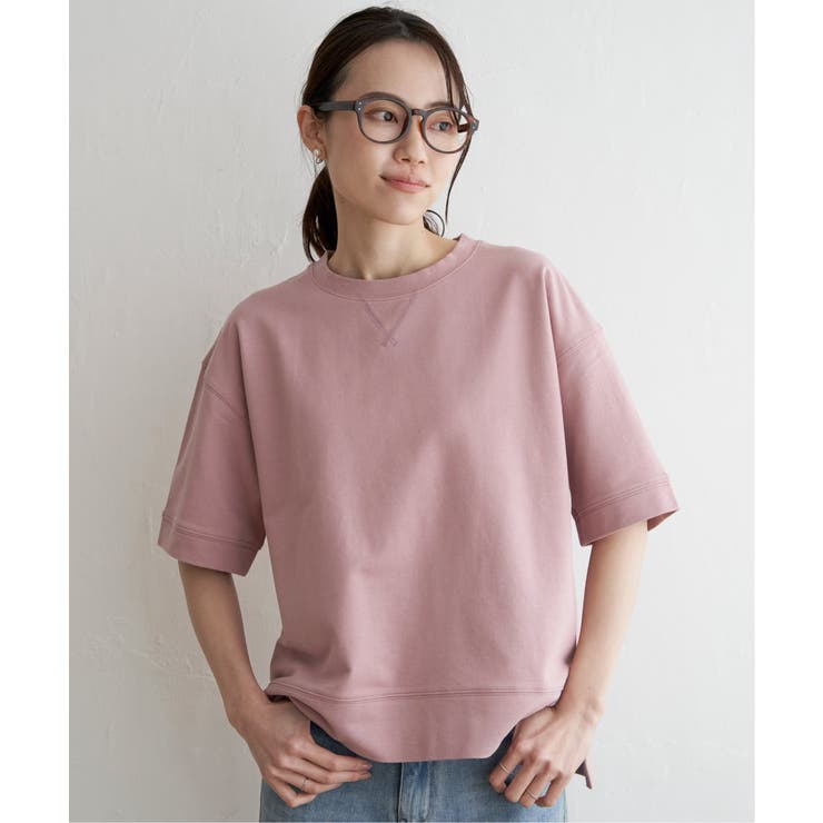 ミニ裏毛スウェットライク半袖Tシャツ | ikka  | 詳細画像8 
