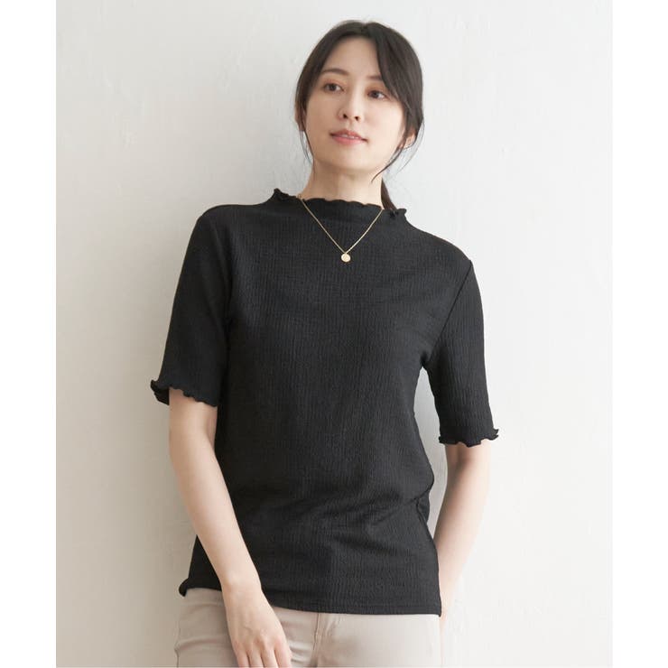 ブラック | 【親子コーデ】襟メロー半袖インナーTシャツ | ikka 