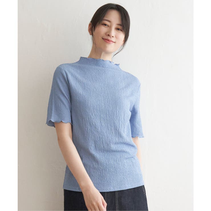 ブルー | 【親子コーデ】襟メロー半袖インナーTシャツ | ikka 